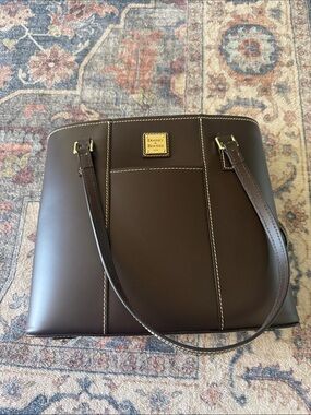 Dooney & Bourke Lexington Dark Brown Leather Shoulder Tote
